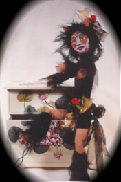 black cat fabric doll