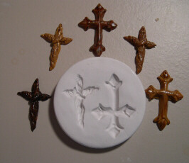two gothic crosses push mold with example crosses