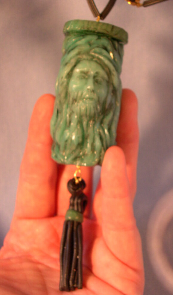 faux jade prayer box made with Jesus Face push mold