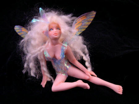 ooak fairy doll with colorful cicada wings